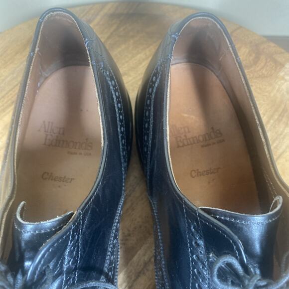 Allen Edmonds Chester 1903 Mens Black Size 9.5 Leather Wingtip Dress‎ Shoes - Picture 8 of 9